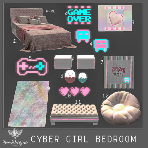 01 Bee Designs Cyber Girl Bedroom RARE