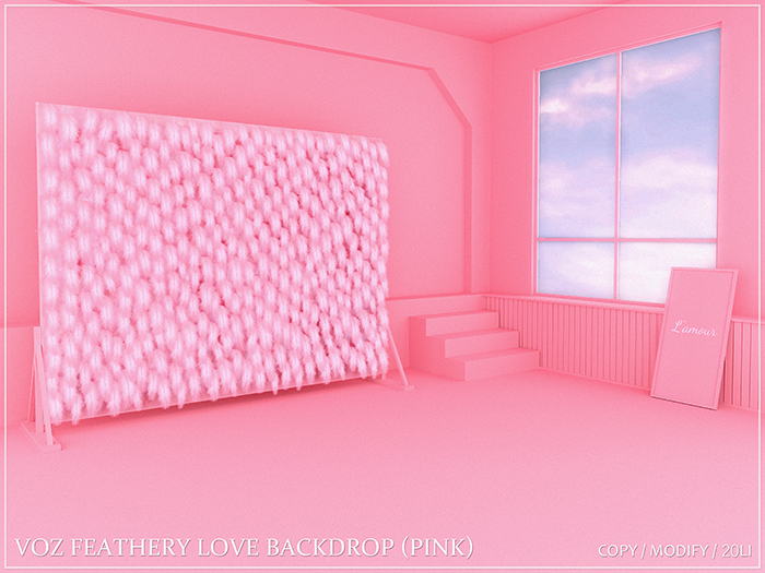[VOZ] Feathery Love Backdrop (Pink)