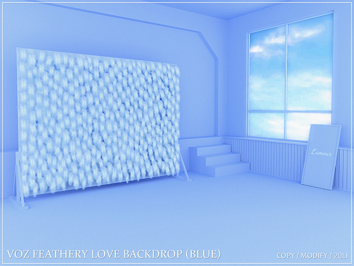 [VOZ] Feathery Love Backdrop (Blue)