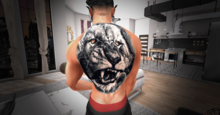 Lion roar back tattoo BoM
