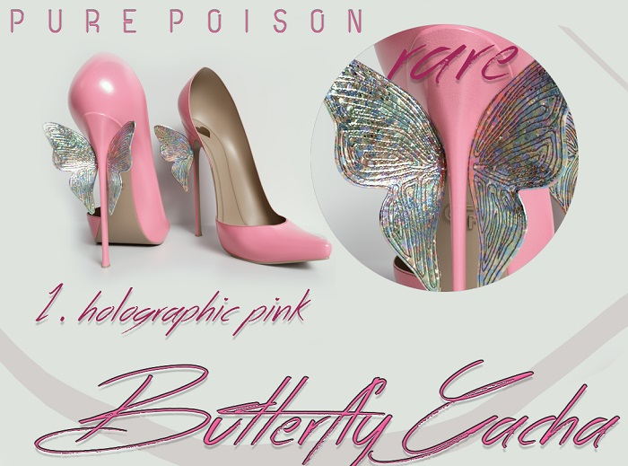 1. Pure Poison -Butterfly Pumps- Legacy - Holographic Pink RARE