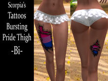 Bursting Skin Thigh Tattoo - Bi