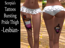 Bursting Skin Thigh Tattoo - Lesbian