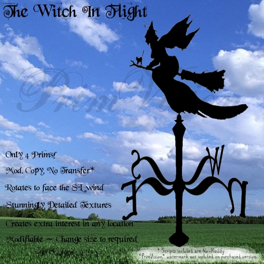 *PV* Witch In Flight Weather Vane