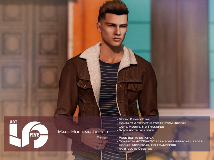 ACT5-874-Male Holding Jacket Pose BOXED  