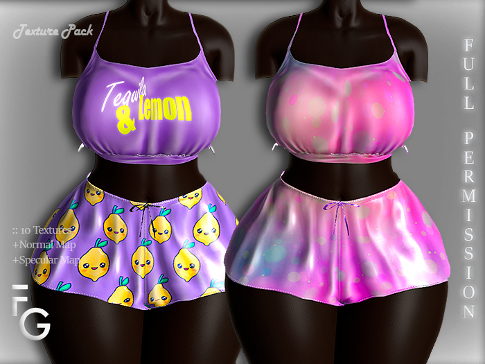 .Fragile. 10 Textures Full Perm for byCrash Tied top&booty short