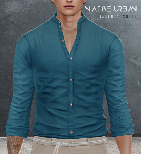 NATIVE URBAN - Barques Shirt Turquoise