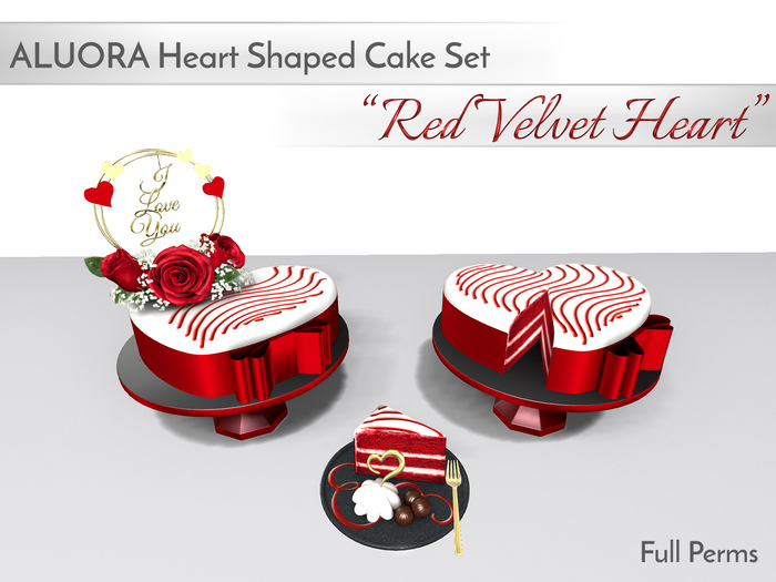 ALUORA Cake Set "Red Velvet Heart" - Full Perms