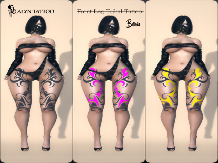 ALYN - Front Leg Tribal Tattoo - BoM