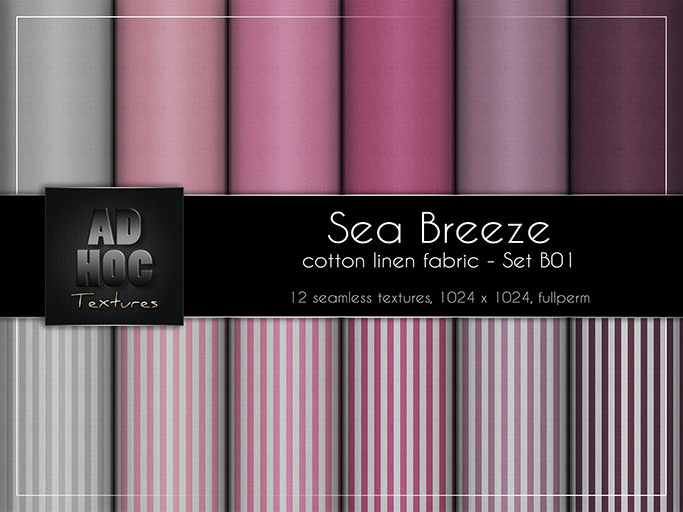 AD HOC - SEA BREEZE - Set B01 - Cotton Linen Fabric (solids & stripes)