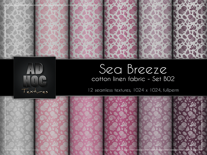 AD HOC - SEA BREEZE - Set B02 - Cotton Linen Fabric (sea shells)