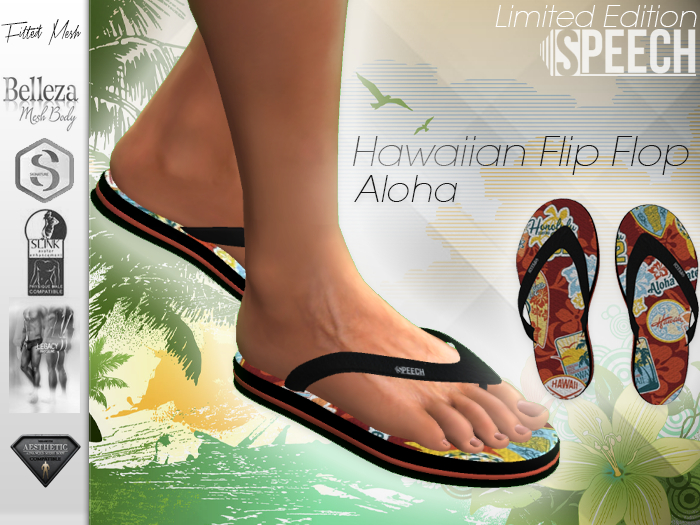 SPEECH Flip Flop Hawaiian Aloha