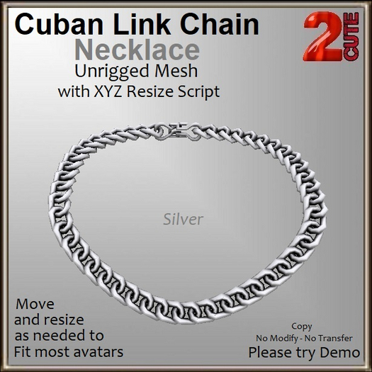 Cuban Link Chain Necklace [2cute] Silver