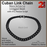Cuban Link Chain Necklace [2cute] Black Gold