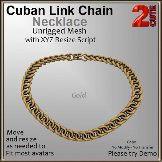 Cuban Link Chain Necklace [2cute] Gold