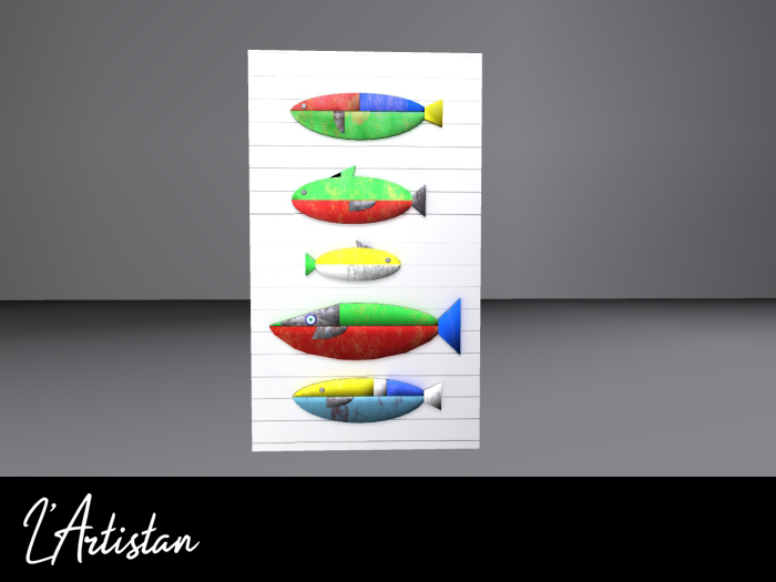 Fishes made with old painted wood