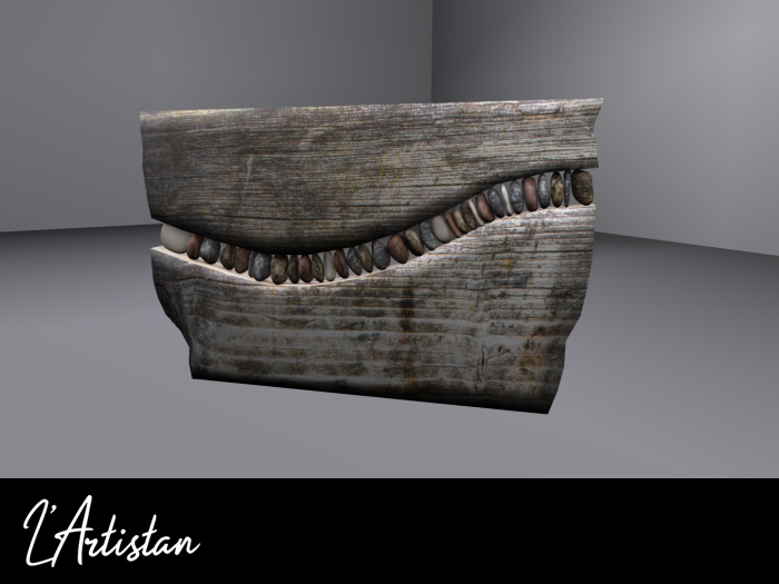 Wood and stones in wave