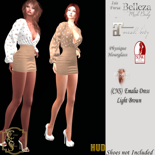 (CNS) Emalia Dress Light Brown (Add)
