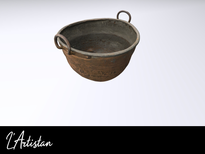 Old copper cauldron