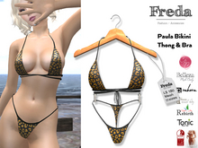 "Freda" Paula Bikini thong and bra, sexy mini bikini leopard pattern for Maitreya, Belleza, Tonic, Slink, Rebirth Eden