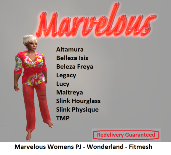 Marvelous Womens PJ - Wonderland - Fitmesh