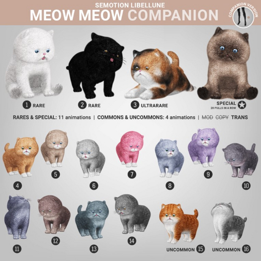 SEmotion Libellune Meow Meow Companion COMMON 14