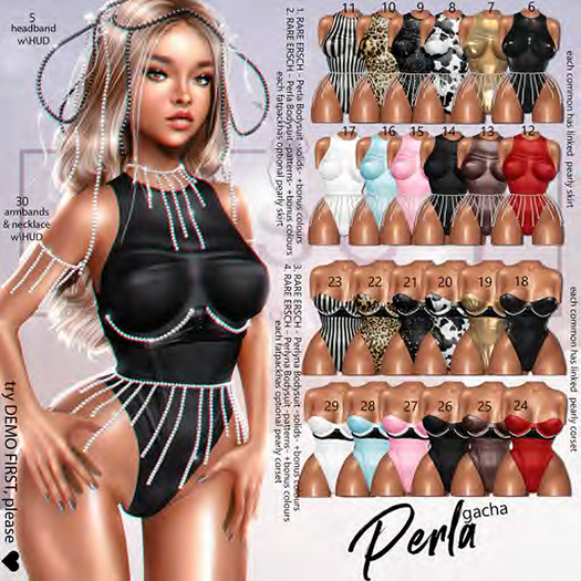 04.ERSCH - Perlyna Bodysuit -LARA- patterns RARE
