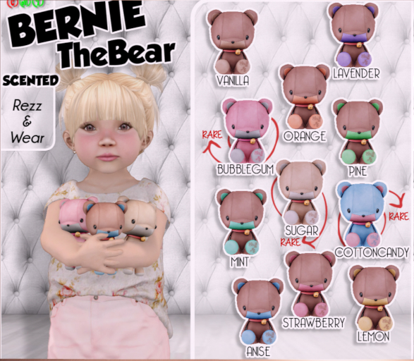 **Cute Bytes** Bernie TheBear - CottonCandy *RARE