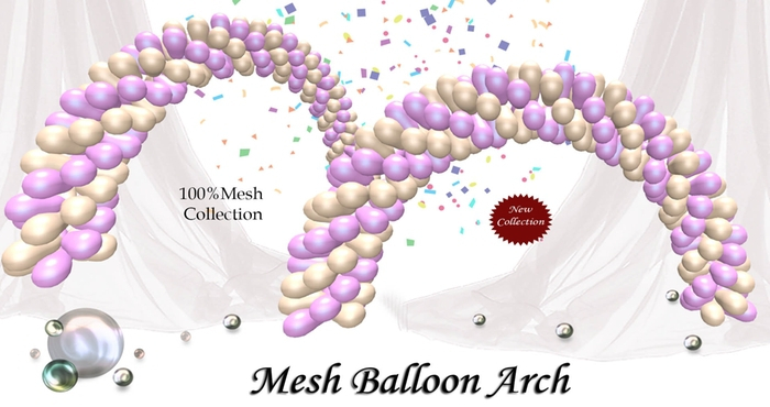 Mesh Balloon Arch [cream&soft pink]