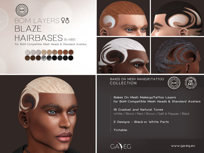 [GA.EG] Hairbases - B-HB11 Blaze - BOM [SL]
