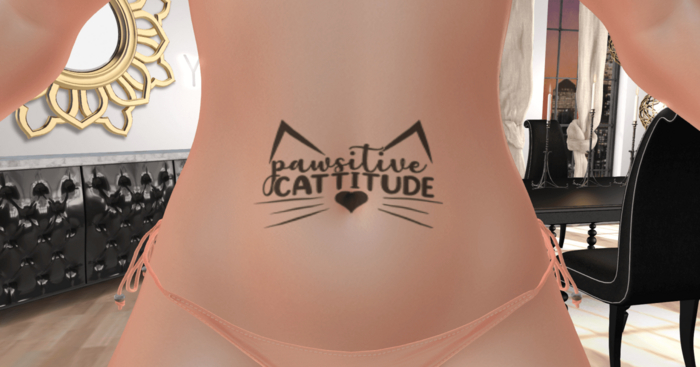 Pawsitive Cattitude tattoo BoM