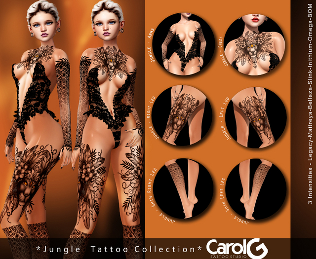 [CAROL G] Jungle TaTToo Collection - FATPACK 6 TATTOOS