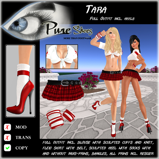 << PURE >> Tara in Red (full outfit incl. high heel) [inworld price 199L$]