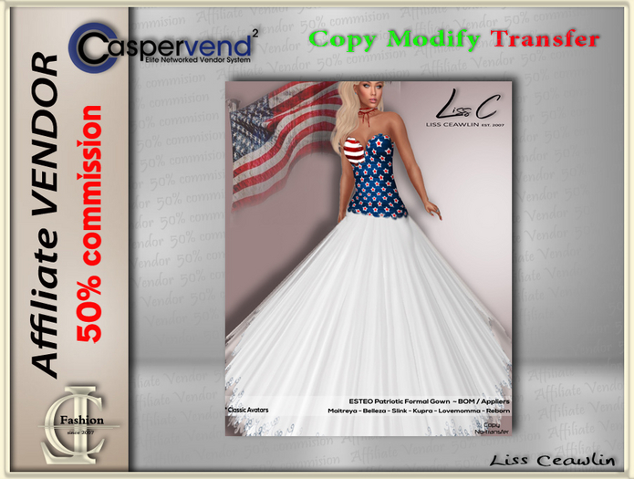 LC Affiliate Vendor [Patriotic] - Esteo Formal Gowna [1 Vendor]