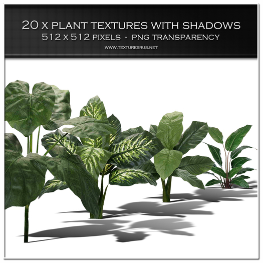 Second Life Marketplace - TRU Textures Ltd - 20 Green Leaf Plant ...