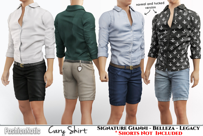 Cary Male Top Fatpack Colors - Signature Gianni, Belleza Jake , Legacy - FashionNatic