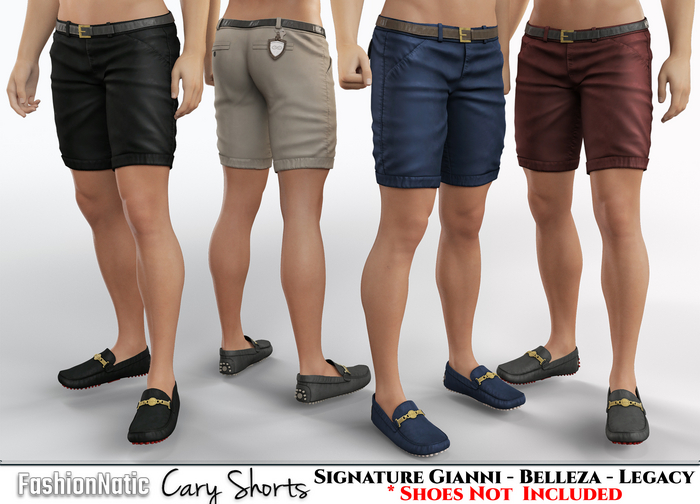 Cary Male Shorts Fatpack Colors - Signature Gianni, Belleza Jake , Legacy - FashionNatic