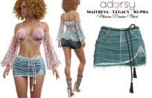 adorsy - Athena Denim Skirt Petrol - Maitreya/Legacy/Kupra