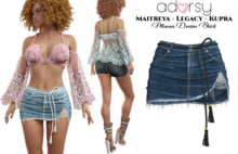 adorsy - Athena Denim Skirt Dark Blue - Maitreya/Legacy/Kupra