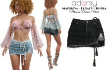 adorsy - Athena Denim Skirt Dark Black - Maitreya/Legacy/Kupra