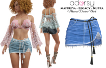 adorsy - Athena Denim Skirt Cornflower - Maitreya/Legacy/Kupra