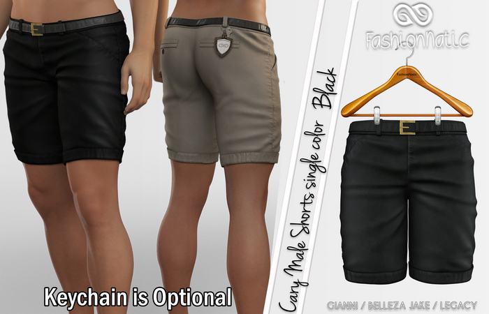 Cary Male Shorts Black - Signature Gianni, Belleza Jake , Legacy - FashionNatic