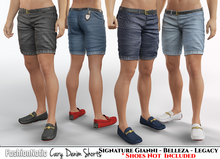 Cary Male Shorts Fatpack Jeans - Denim - Signature Gianni, Belleza Jake , Legacy - FashionNatic