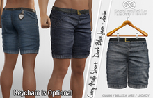 Cary Male Shorts Dark Blue Jeans - Denim - Signature Gianni, Belleza Jake , Legacy - FashionNatic