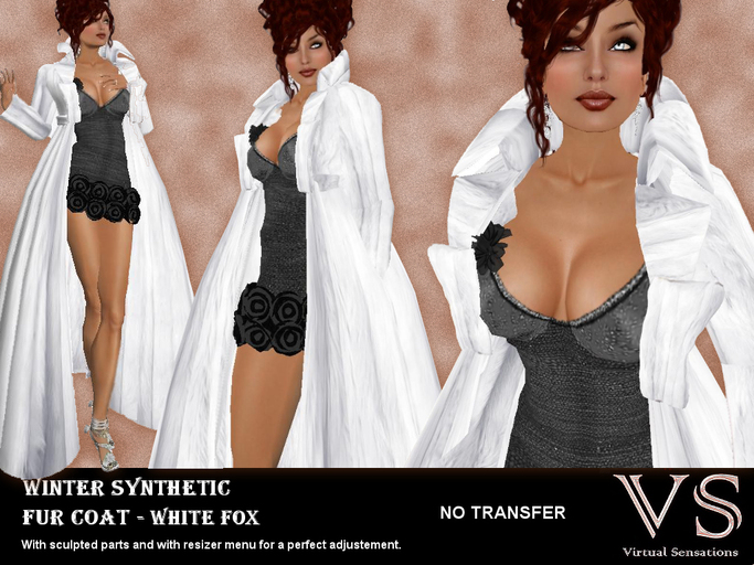 (VS) WINTER SYNTHETIC FUR COAT - WHITE FOX