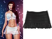 Iris Laced Up Ruffle Mini Skirt [Black] - Maitreya Lara • Legacy • Reborn • Freya