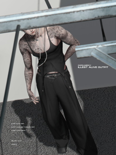 [Dope+Mercy]Illest Alive Pants_Khaki (ADD)