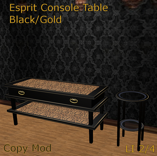 Esprit TC4 Console Table - Black/Gold