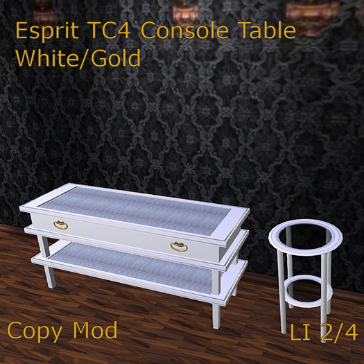 Esprit TC4 Console Table - White/Gold
