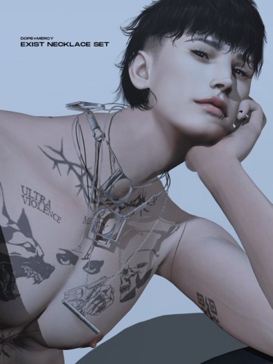 [Dope+Mercy] EXIST Necklace Set_Copper (ADD)